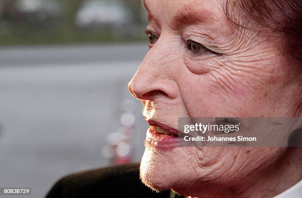 German actress Margot Hielscher arrives for the TV-show "Congratulations Karlheinz Boehm - A Life For Africa" at Bavaria Film television studios on...