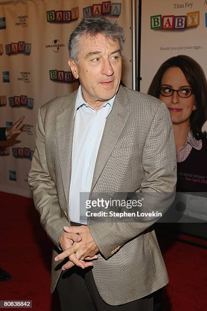 Co-founder of Tribeca Film Festival Robert De Niro arrives to the "Baby Mama" premiere at the Ziegfeld Theatre, during the 2008 Tribeca Film Festival...