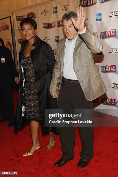 Co-founder of Tribeca Film Festival Robert De Niro and Grace Hightower arrive to the "Baby Mama" premiere at the Ziegfeld Theatre, during the 2008...