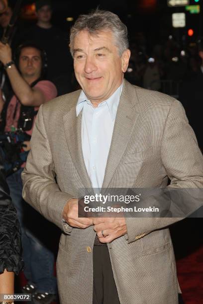Co-founder of Tribeca Film Festival Robert De Niro arrives to the "Baby Mama" premiere at the Ziegfeld Theatre, during the 2008 Tribeca Film Festival...