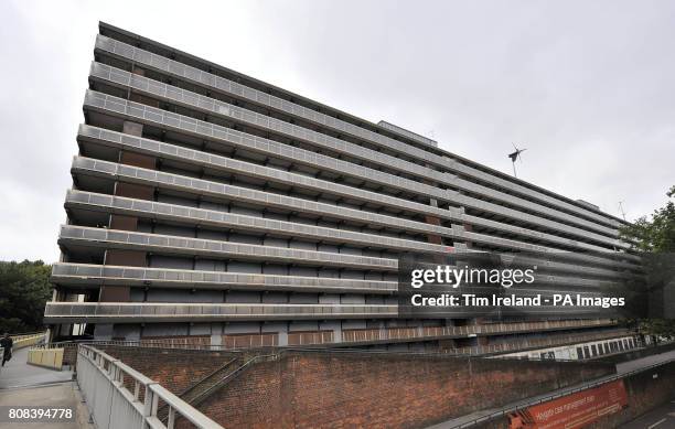 General view of the Heygate Estate, a large housing estate in Walworth, London. The estate now largely abandoned, is due to be demolished as part of...