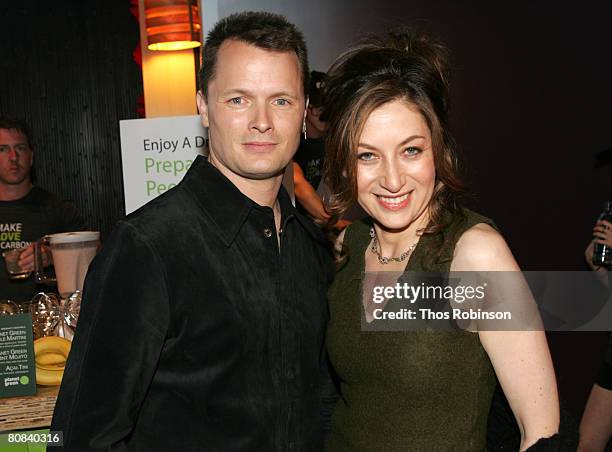 Actor Holter Graham and television personality Annabelle Gurwitch attend the Discovery Upfront Presentation NY - Talent Images at the Frederick P....