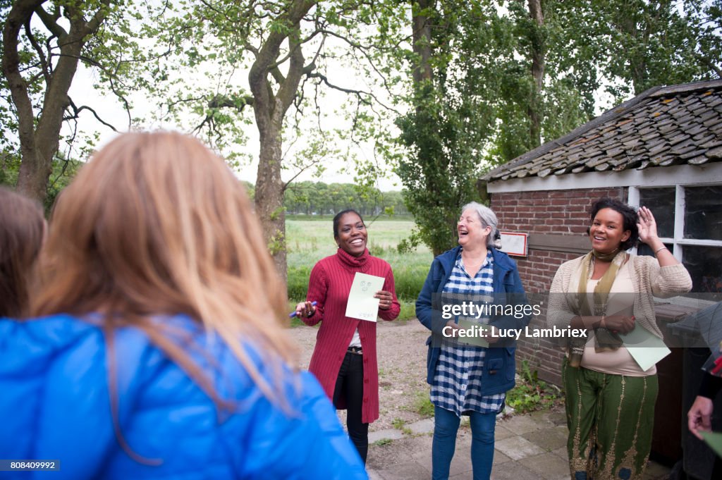 Women getting to know one another