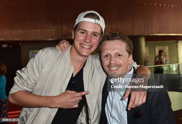 Lucas Bauer and Ferdinand Schmidt-Modrow during the 'Das Pubertier' Premiere at Mathaeser Filmpalast on July 4, 2017 in Munich, Germany.