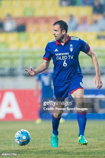 Suwon Defender Matthew Jurman in action during the AFC Champions League 2017 Group G match Between Suwon Samsung Bluewings vs Guangzhou Evergrande FC...