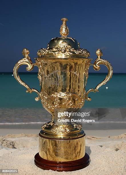 The Webb Ellis Cup in the Caribbean for the first time ahead of the opening qualifying game of the 2011 IRB World Cup between the host national,...