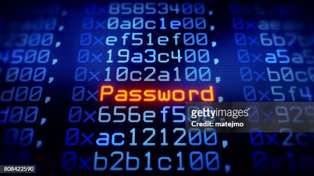 password on blue data grid - word document stock pictures, royalty-free photos & images