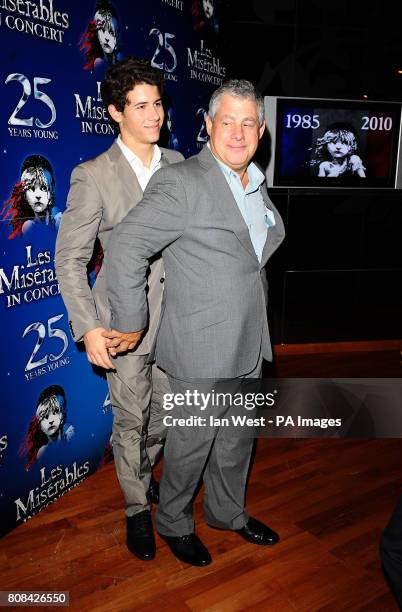 Nick Jonas and Cameron Mackintosh at the after party of the Les Miserables - Anniversary performance at the O2 in London.