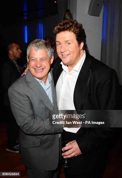 Cameron Mackintosh and Michael Ball at the after party of the Les Miserables - Anniversary performance at the O2 in London.