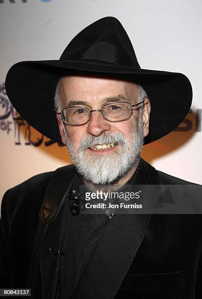 Terry Pratchett attends the TV Premiere of The Colour Of Magic on March 3, 2008 in London, England.