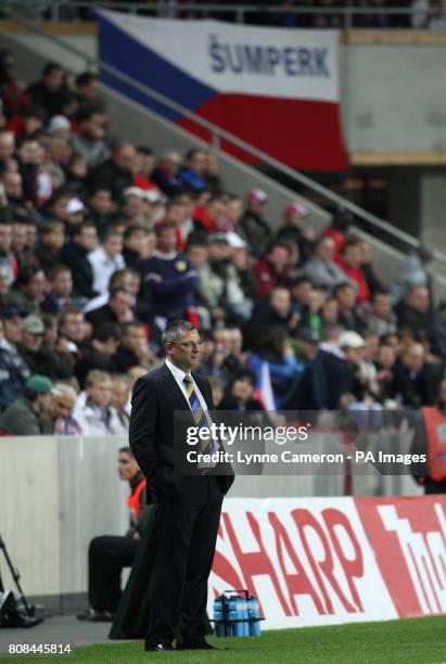 Scotland manager Craig Levein during the European Championship Qualifier, Group I match at the Synot Tip Arena, Prague.