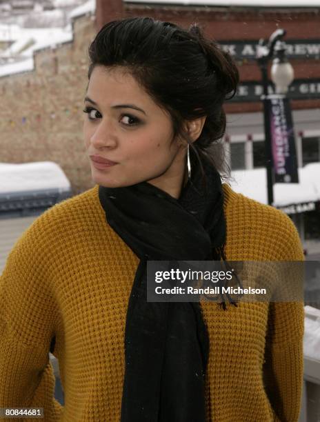 Actress Melonie Diaz of "Assassination of a High School President" poses at the Sky 360 Delta Lounge during 2008 Sundance Film Festival on January...