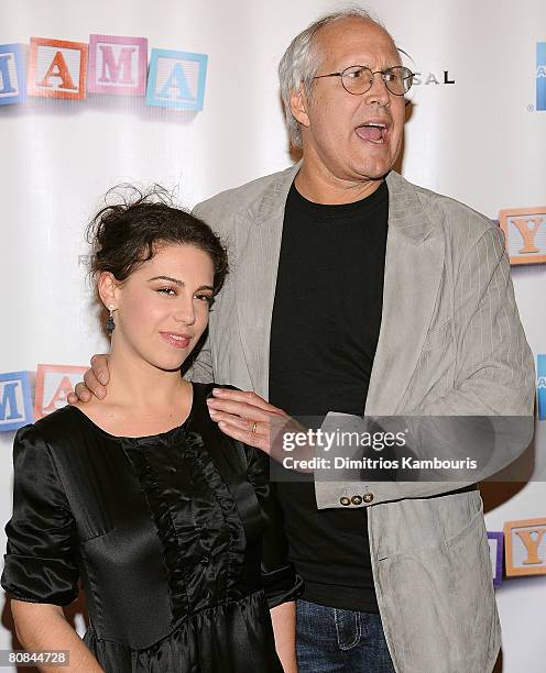 Actor Chevy Chase and daughter Caley Leigh arrive to the "Baby Mama" premiere at the Ziegfeld Theatre, during the 2008 Tribeca Film Festival on April...