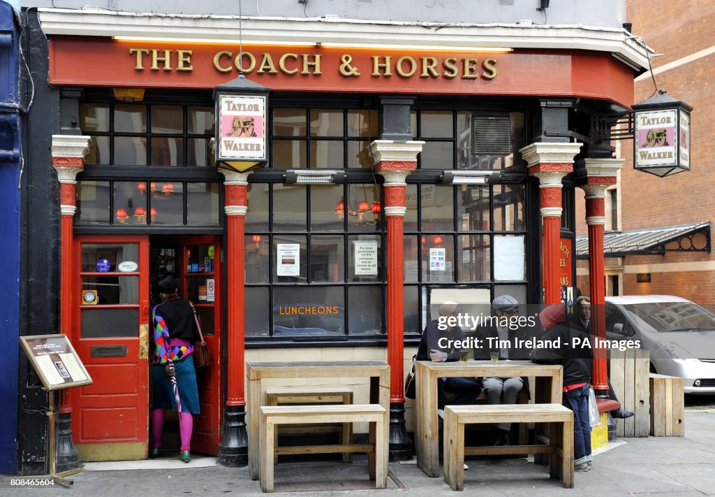 Buildings and Landmarks - The Coach and Horses Pub - Soho, London