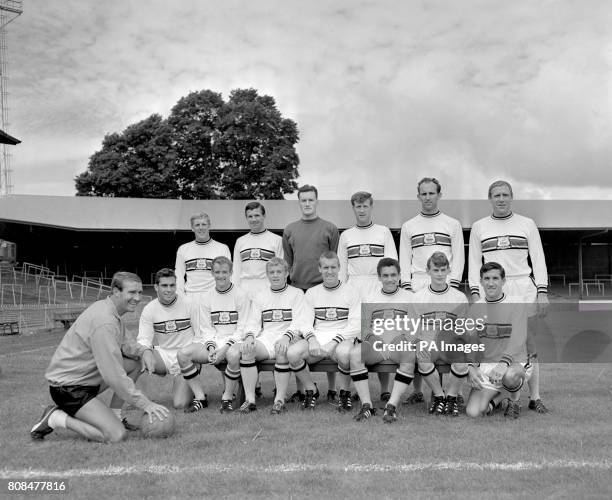 Second Division Plymouth Argyle with their new manager Malcolm Allison. Left to right, back row; Duncan Neale, Johnny Williams, Dave MacLaren, Doug...