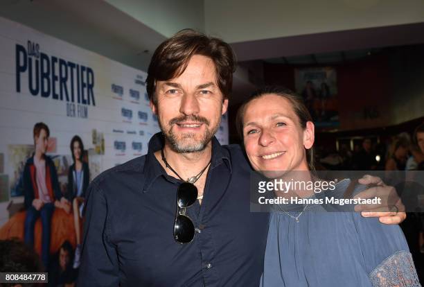 Hans Steinbichler and his wife Marion Steinbichler during the 'Das Pubertier' Premiere at Mathaeser Filmpalast on July 4, 2017 in Munich, Germany.