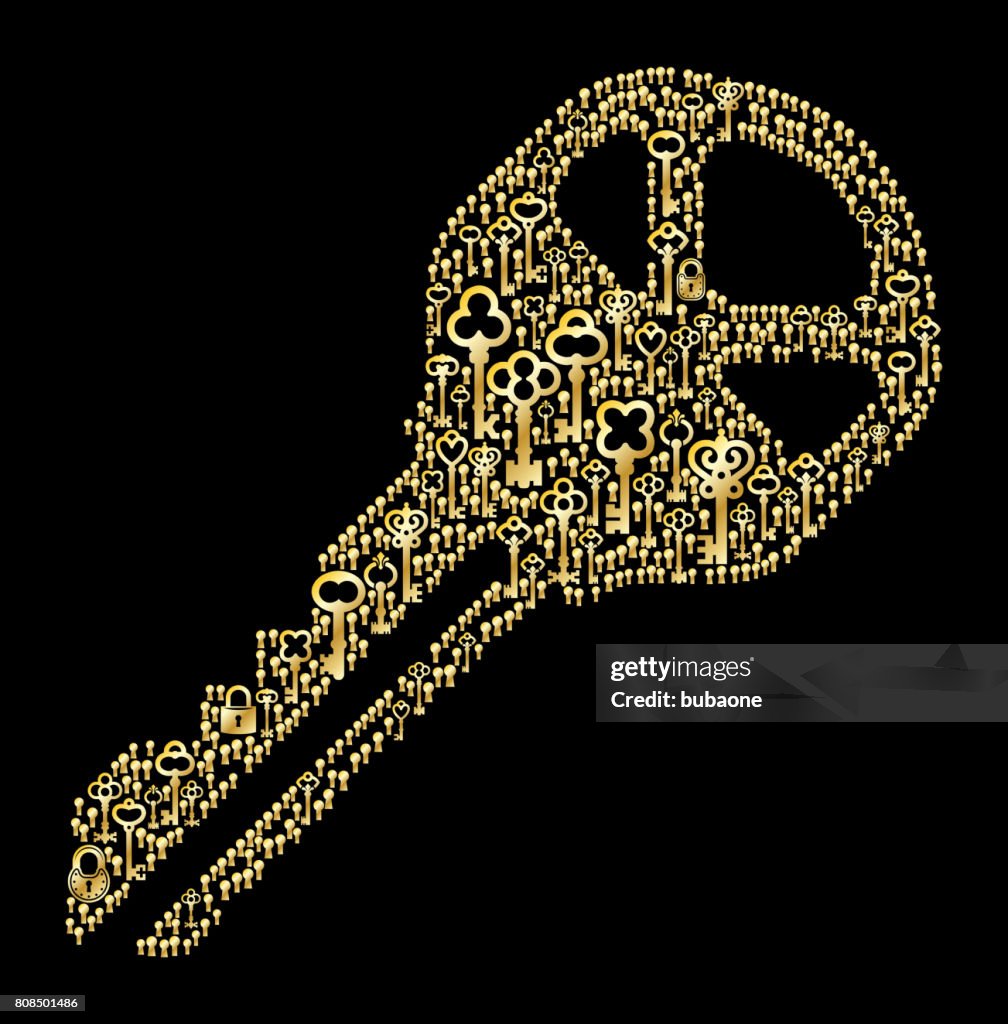 Golden Key Pattern Household Key Antique Gold Keys Pattern Vector Graphic High-Res Vector ...