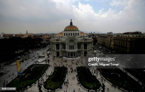 General view of Bellas Artes Palace during an homage to Mexican artist Jose Luis Cuevas on July 04, 2017 in Mexico City, Mexico. Mexican artist Jose...