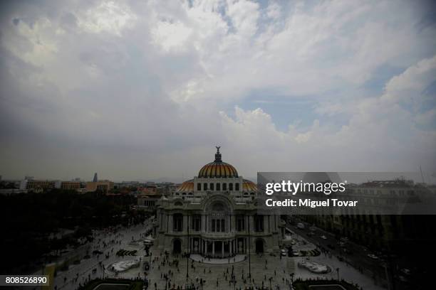 General view of Bellas Artes Palace during an homage to Mexican artist Jose Luis Cuevas on July 04, 2017 in Mexico City, Mexico. Mexican artist Jose...