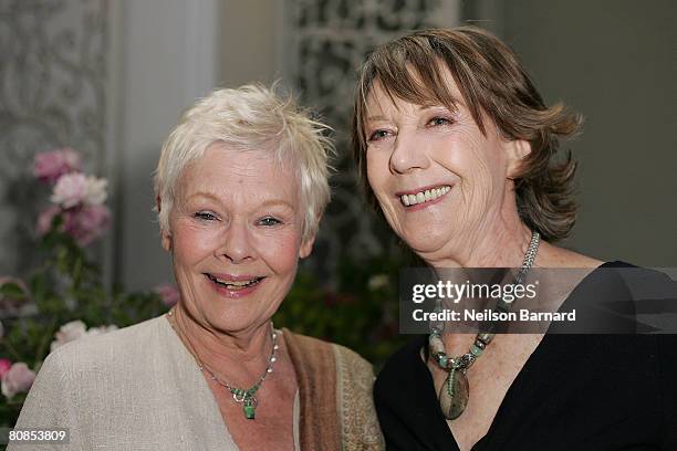 Actresses Dame Judi Dench and Dame Eileen Atkins attend the launch party for BritWeek held at the British Consul General's Official Residence on...