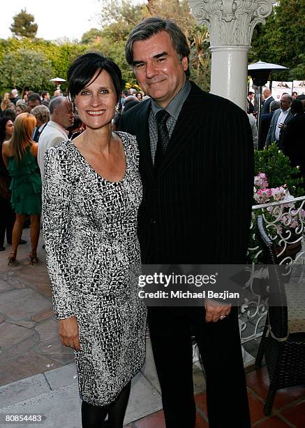 Sharon Harroun-Peirce and her husband British Consul-General Bob Peirce attend the BritWeek Champagne Launch on April 24, 2008 in Los Angeles,...