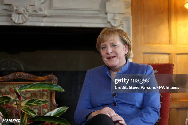 German Chancellor Angela Merkel at a meeting with British Prime Minister David Cameron at Chequers in Buckinghamshire.