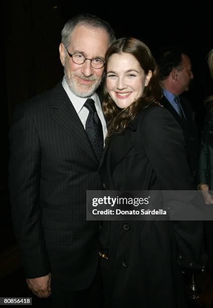 Steven Spielberg and Drew Barrymore at the Gucci Spring 2006 Fashion Show to Benefit Children's Action Network and Westside Children's Center