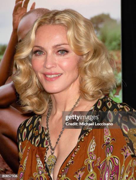 Madonna attends the premiere of "I Am Because We Are" at the BMCC/TPAC theatre during The 2008 Tribeca Film Festival in New York City on April 24,...