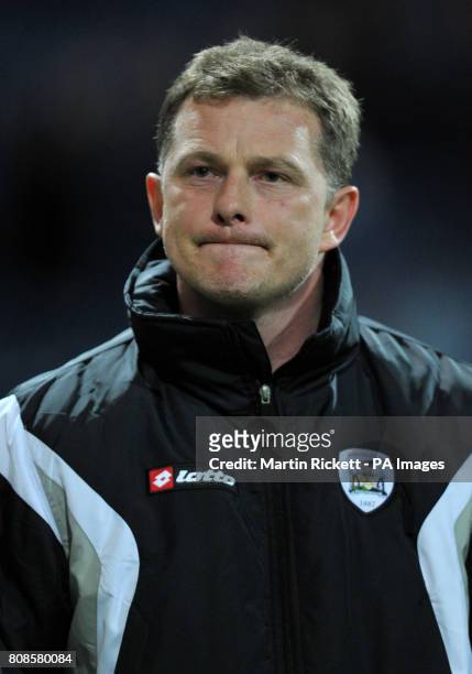 Barnsley manager Mark Robins during the npower Championship match at Deepdale, Preston.
