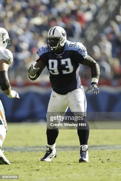 Tennessee Titans defensive end Kevin Carter rushes the quarterback during a 31 to 7 win over the Miami Dolphins on . ?Wesley Hitt