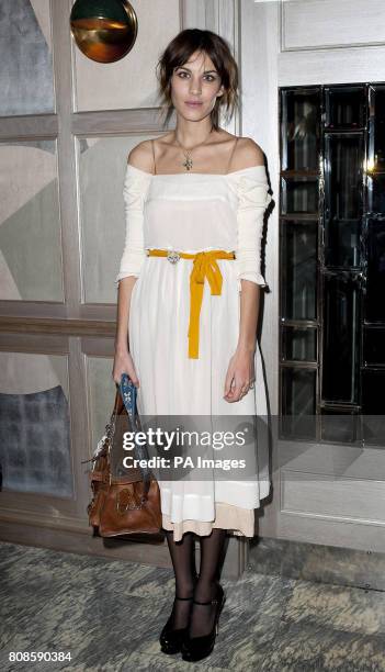 Alexa Chung attending the Central Saint Martin's 20:20 Fashion Fund dinner, at the Connaught Hotel in central London.