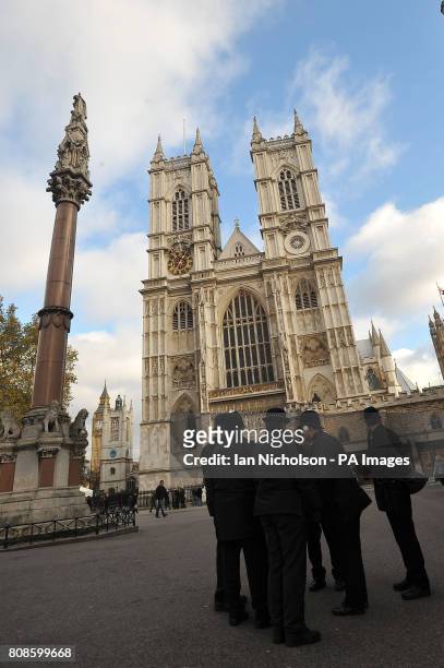 General view of Westminster Abbey, London, after St Jamess Palace announced that Prince William will marry Kate Middleton on Friday, April 29 next...