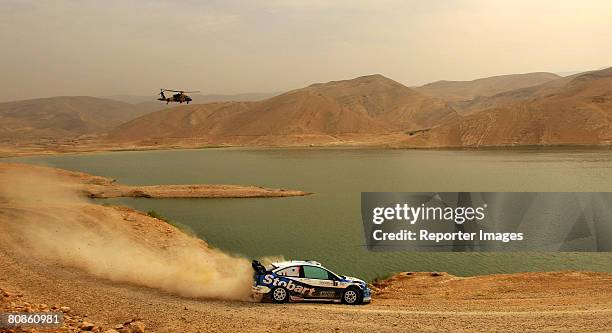 Gigi Galli and Giovanni Bernacchini of Italy and Stobart VK M-Sport Ford Rally Team race in a Ford Focus RS WRC '07, A/8 during the 2008 WRC Jordan...