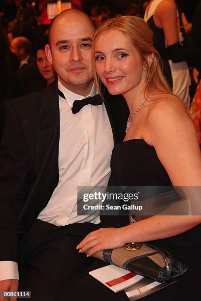 Actress Nadja Uhl and her husband Kay Bockhold attend the German Film Award 2008 at the Palais am Funkturm on April 25, 2008 in Berlin, Germany.