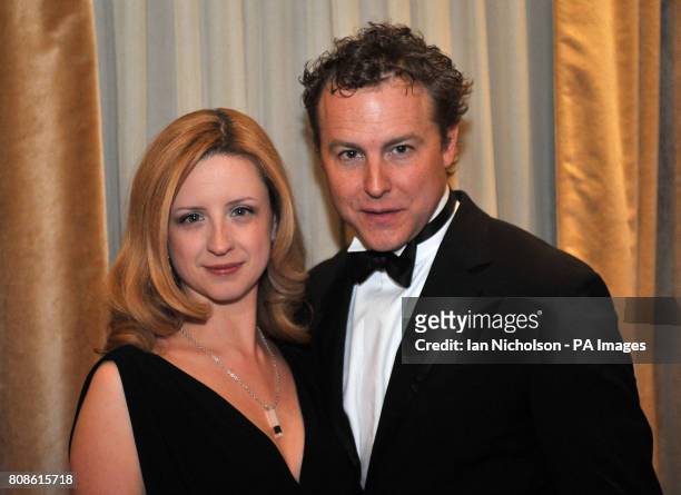 Samuel West and Laura Wade arriving for the London Evening Standard Theatre Awards, at the Savoy Hotel.