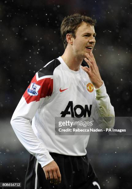 Manchester United's Jonny Evans ball during the Carling Cup, Quarter Final match at the Upton Park, London.