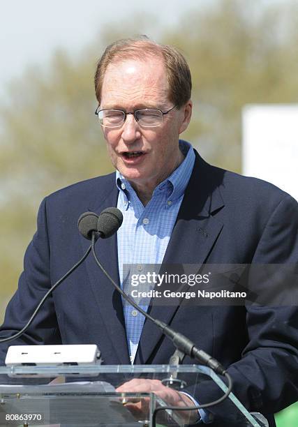 Of BNP Paribas North America Edward Shank attends an Arbor Day Community celebration at McCarren Park April 25, 2008 in the Brooklyn borough of New...