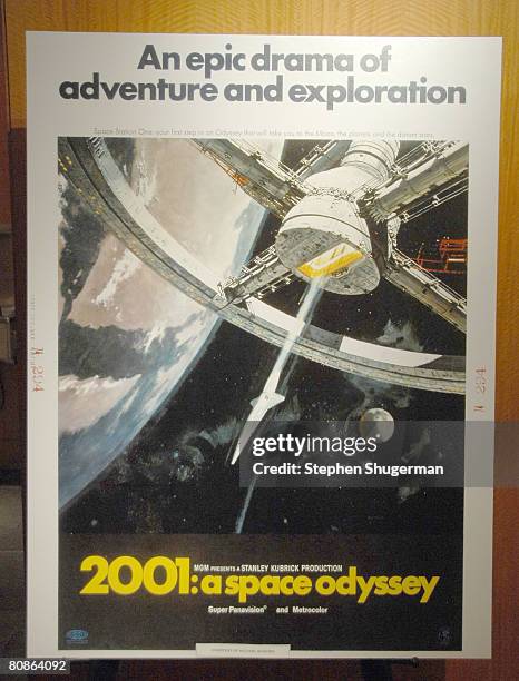 Movie poster is seen at the 40th Anniversary screening of "2001: A Space Odyssey" at the Academy of Motion Picture Arts and Sciences on April 25,...