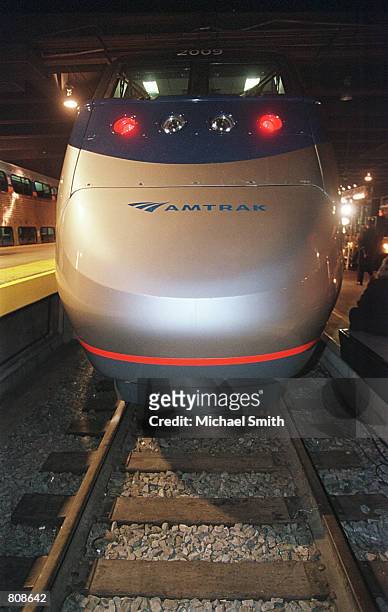 The nation's first high-speed train, Amtrak's Acela Express, prior to its departure from Union Station November 16, 2000 in Washington. The Acela...