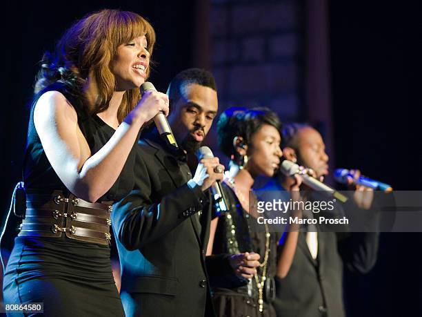 Joy Denalane, Bilal,Tweet and Dwele perform at the final rehearsal of 'The Dresden Soul Symphony' on April 25, 2008 at the "Alter Schlachthof" in...