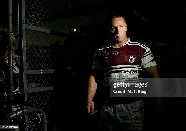 Matt Orford of the Sea Eagles leads his team onto the field before the round seven NRL match between the Manly Warringah Sea Eagles and the Bulldogs...