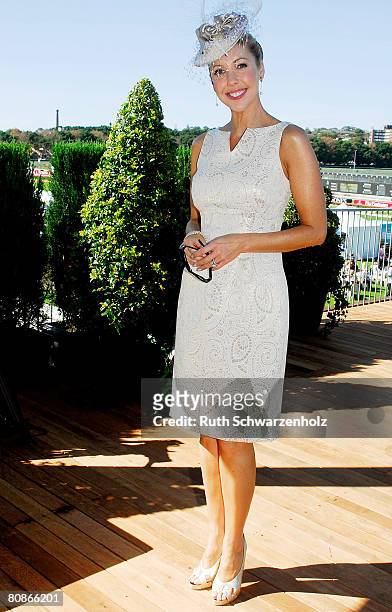 Getaway Reporter Katrina Roundtree poses in the David Jones Marquee on Emirates Doncaster Day at the Royal Randwick Racecourse on April 26, 2008 in...