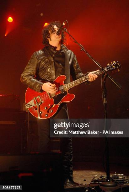 Peter Hayes of the Black Rebel Motorcycle Club performs at Brixton Academy in London.