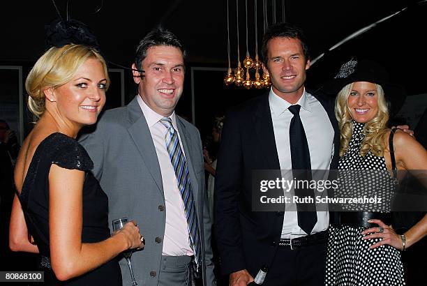 Jo Ferguson, David Gyngell, Tom Williams and Kylie Spear pose in the David Jones Marquee on Emirates Doncaster Day at the Royal Randwick Racecourse...