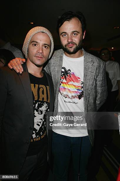 Actors Damian Walshe Howling and Gyton Grantly from TV Show "Underbelly"at the after show party following the MTV Australia Awards 2008, at the...