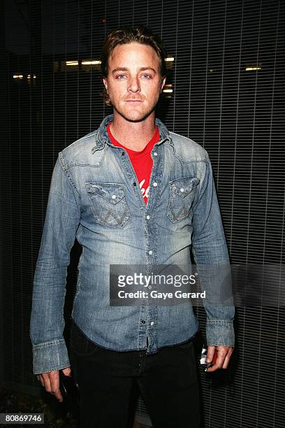 Actor Nathaniel Dean leaves the departure lounge for the red carpet at the MTV Australia Awards 2008 at the Australian Technology Park, Redfern on...