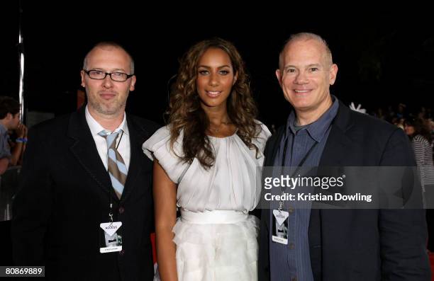 Managing Director of MTV Networks Australia and New Zealand Dave Sibley, Singer Leona Lewis, and President of MTV Networks International Bill Roedy...