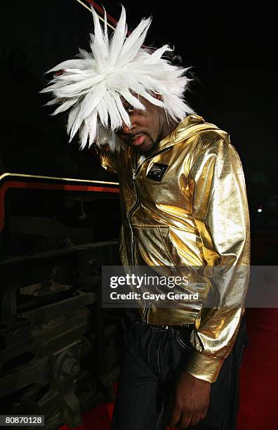 Wyclef Jean leaves the departure lounge for the red carpet at the MTV Australia Awards 2008 at the Australian Technology Park, Redfern on April 26,...