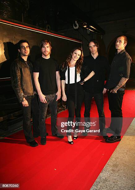 Juliette and The Licks leave the departure lounge for the red carpet at the MTV Australia Awards 2008 at the Australian Technology Park, Redfern on...