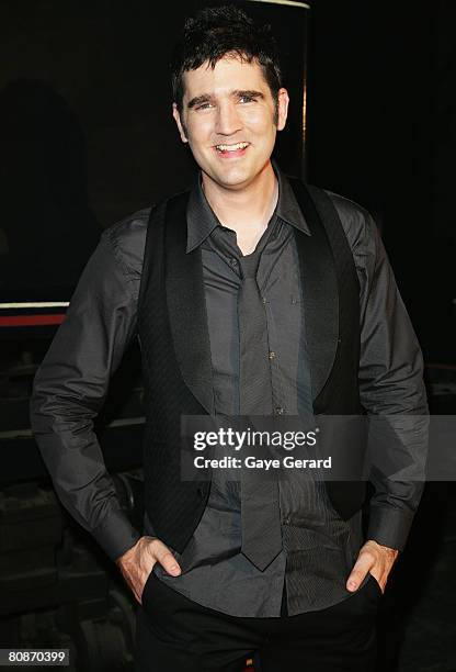 Musician James Ash from Rogue Traders leaves the departure lounge for the red carpet at the MTV Australia Awards 2008 at the Australian Technology...